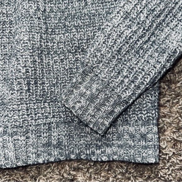 Gray Criss Cross Back Women's Sweater Heavy Warm Thick Large Neutral L Top - Picture 3 of 7